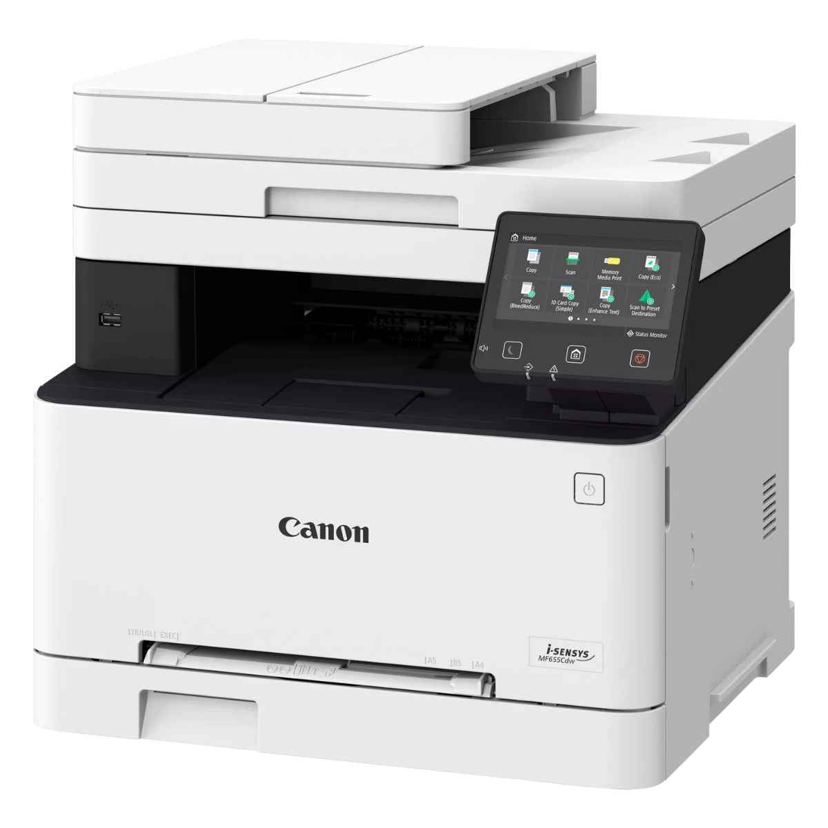 Canon i-SENSYS MF655Cdw All-In-One Color Laser Printer, Print, Copy, Scan, 12.7cm Colored Touchscreen, 18-21 ppm (A4) Print Speed, Up to 1200 x 1200 DPI Print Resolution, White | 655dw