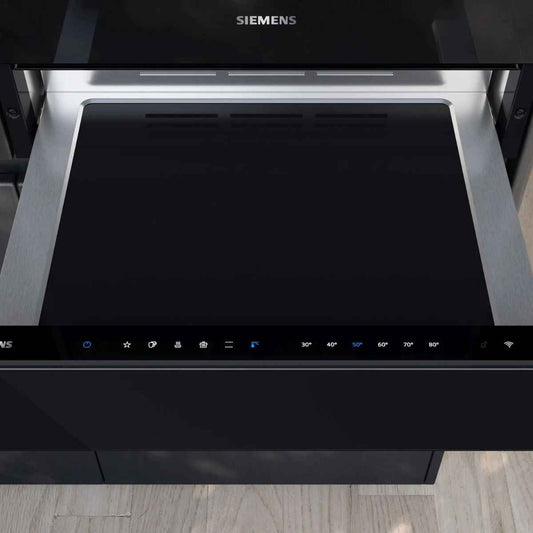 Siemens iQ700 BI710C1B1B Built-In Warming Drawer – 60x14 cm, Black, Push & Pull, Home Connect
