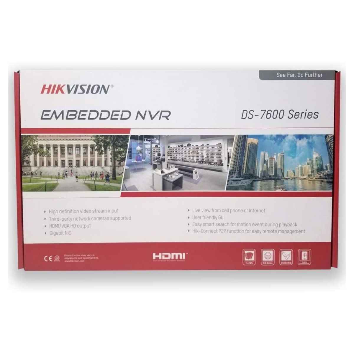 Hikvision DS-7604NI-Q1/4P 4-Channel PoE 4K NVR | Embedded Plug & Play Network Video Recorder
