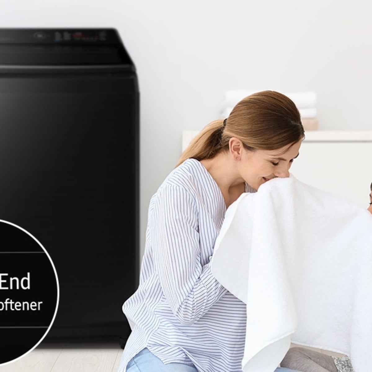 Samsung WA6000C / WA12CG6745BVGU 12kg Top-Load Washing Machine — Eco Bubble™, Digital Inverter Technology, Super Speed, Black Caviar