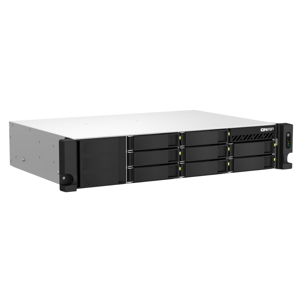 QNAP TS-873AeU-RP-4G-US 8 Bay High-Speed Short Depth Rackmount Rackmount Dual-2.5GbE NAS AMD Ryzen Embedded V1500B CPU, 4GB DDR4 Memory and 2.5GbE (2.5G/1G/100M) Network Connectivity (Diskless)