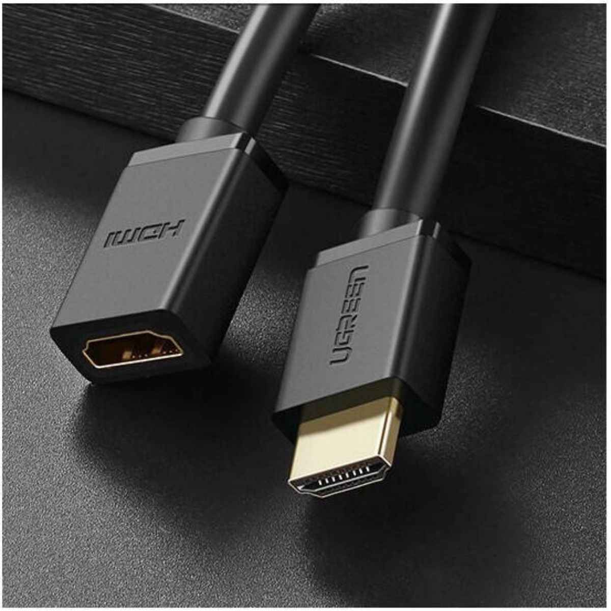 UGREEN HD107 HDMI Male to Female Cable | 4K × 2K @ 60Hz | HDMI 1.4 | 10.2Gbps | Full HD & 3D | Black | 10141