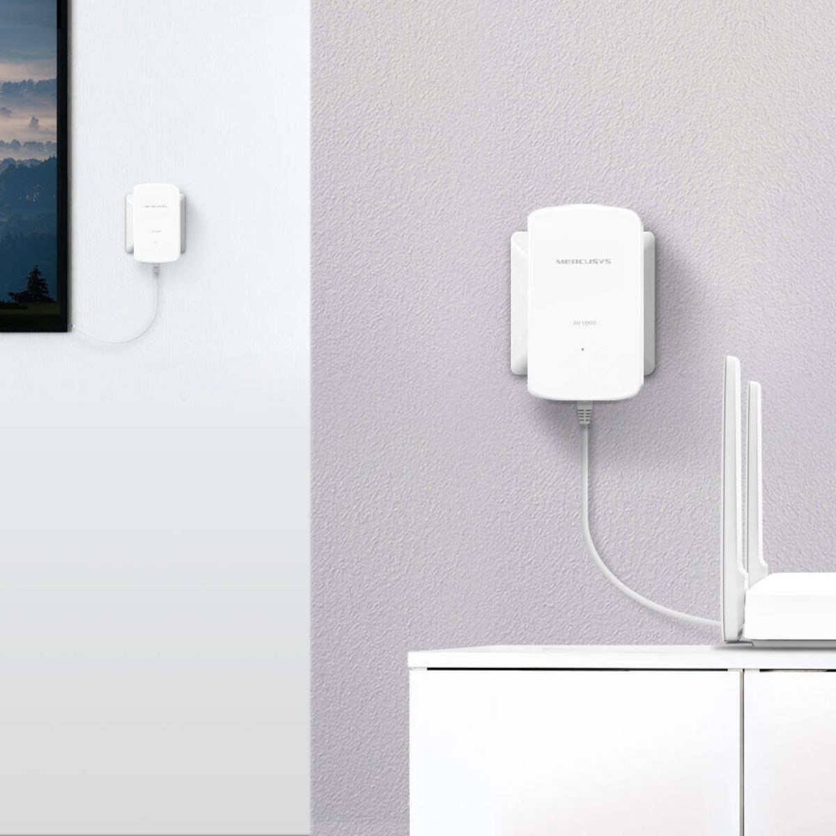 MERCUSYS MP500 KIT AV1000 Gigabit Powerline Starter Kit | 1000 Mbps HomePlug AV2 | 2 Gigabit Ethernet Ports | 128-Bit AES | 2-Pack