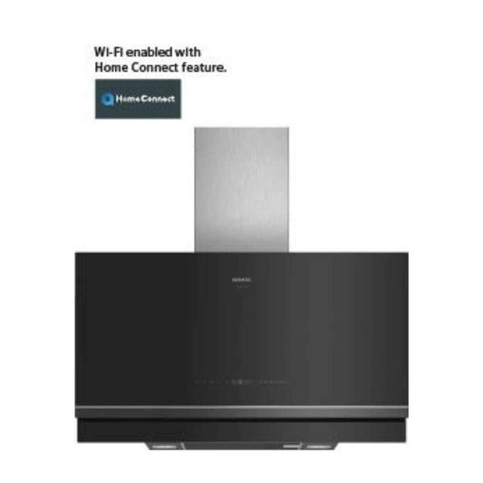 Siemens iQ700 Series Home Connect Built-In Hood LC97FVW69B – 90cm Flat Design, Wall Mounted, Clear Black Glass