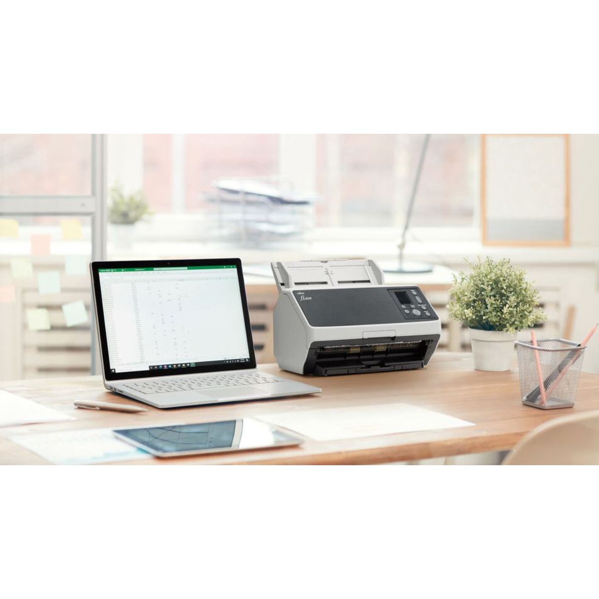 RICOH Fi-8190 Image Scanner with 100 Page ADF, 90 ppm Simplex & 180 ipm Duplex Scan Speed, Up to 600 dpi, Optimized HQ Images, 24-bit, Grayscale, USB, Ethernet, Black-Light Gray | PA03810-B001