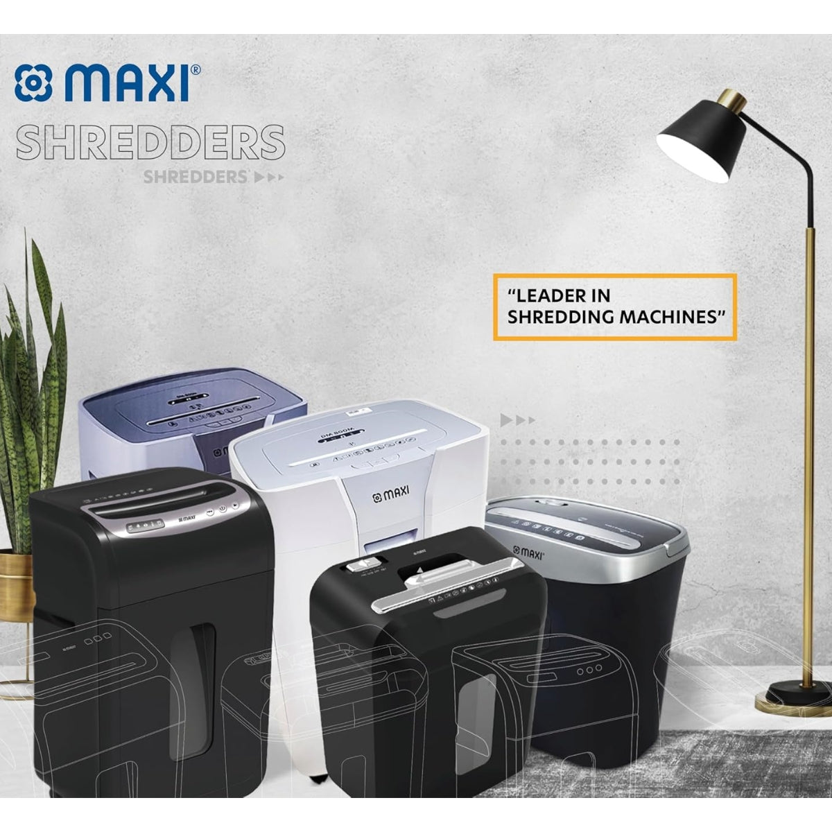 Maxi Cross Cut Shredder MX-DM150C – High Security Cross-Cut, 15-Sheet Capacity, 3.9×38mm Shred Size, 26L Bin, P-4 Security Level, Black/White