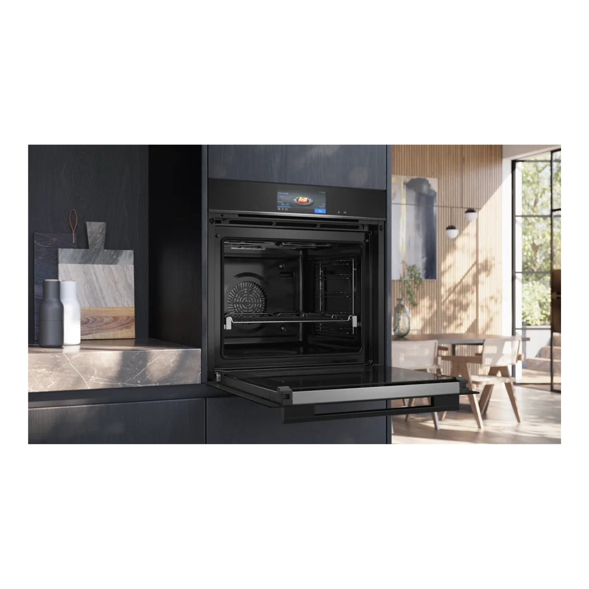 Siemens iQ700 60 cm Home Connect Built in Electric Oven with Fan, 15 Cooking Functions, HB778GNB1M