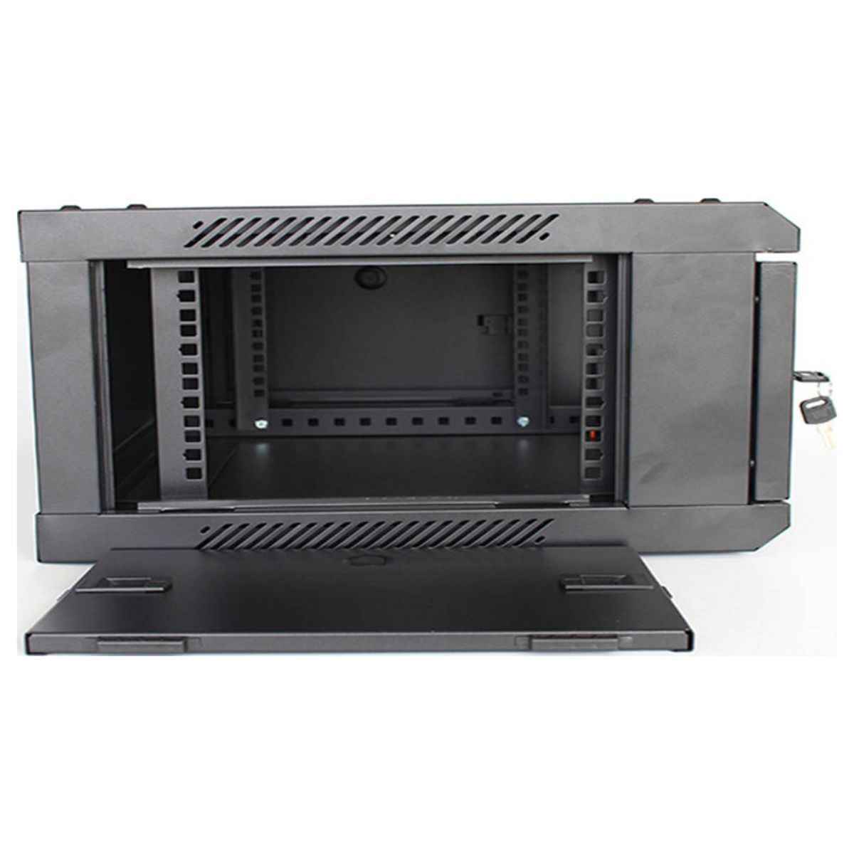 Bolein 4U Wall Mount Network Cabinet, 600 x 450mm, 19-Inch Rack, Removable Side Panels, Single Section Design, Black | BLWM-6404