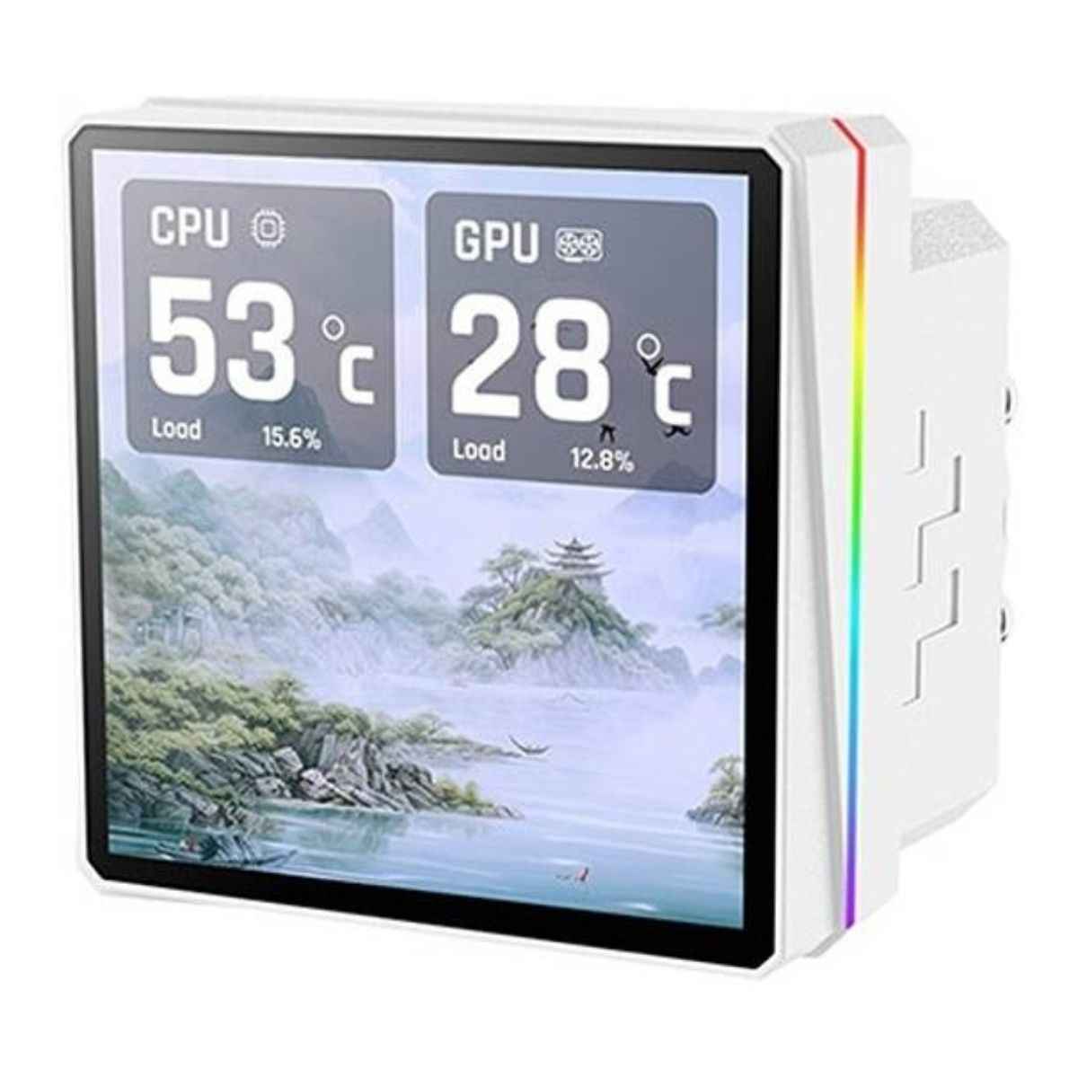 Thermaltake TH360 V3 Ultra ARGB Sync AIO Liquid Cooler, 360mm Radiator, 2500 RPM Fan Speed, 85.29 CFM Airflow, 3.95" TFT-LCD Display, White | CL-W476-PL12SW-A