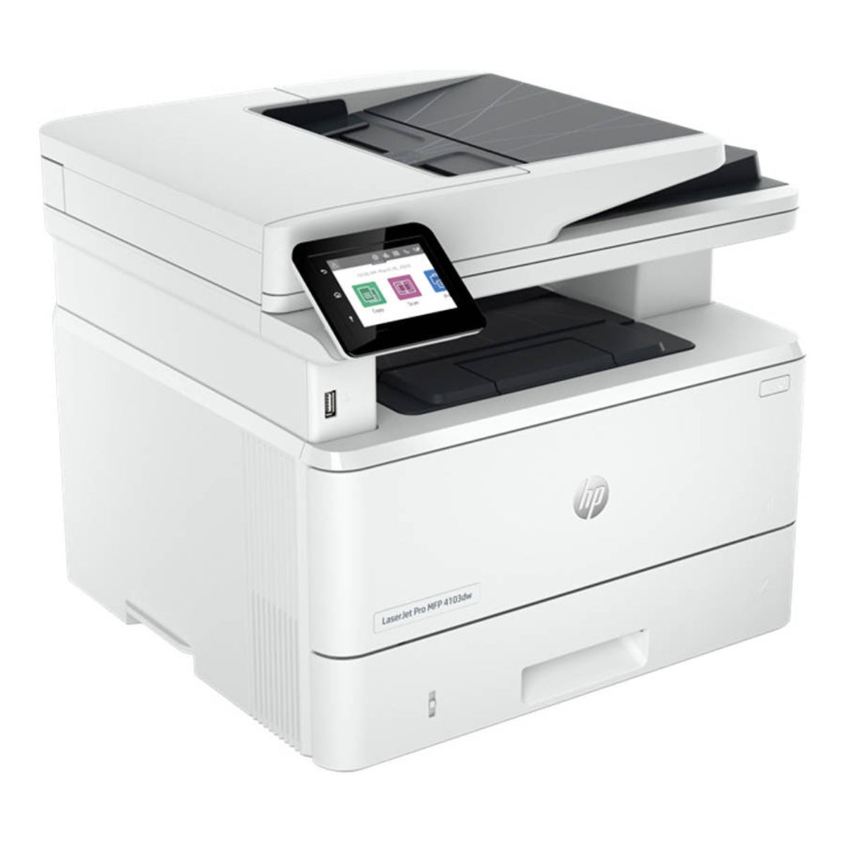 HP LaserJet Pro MFP 4103dw Printer, 2.7" Color Touchscreen Display, Up to 42ppm Print Speed, Up to 40cpm Copy Speed, 50 Sheets ADF Capacity, White | 2Z627A