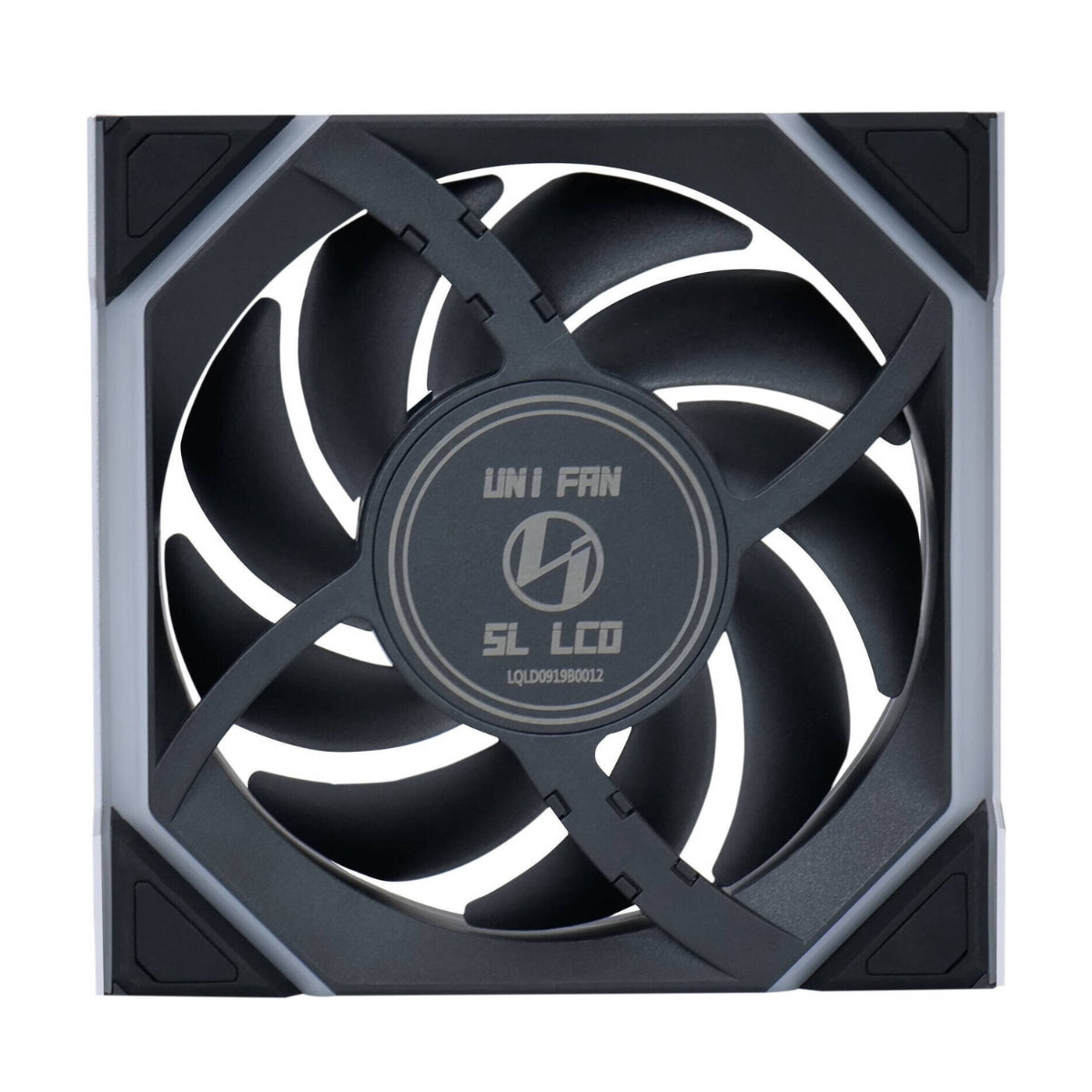 Lian-Li UNI FAN SL Wireless LCD Reverse 120mm Case Fan – 1900 RPM, 51.45 CFM Airflow, FDB Bearing, Single Pack | Black / White