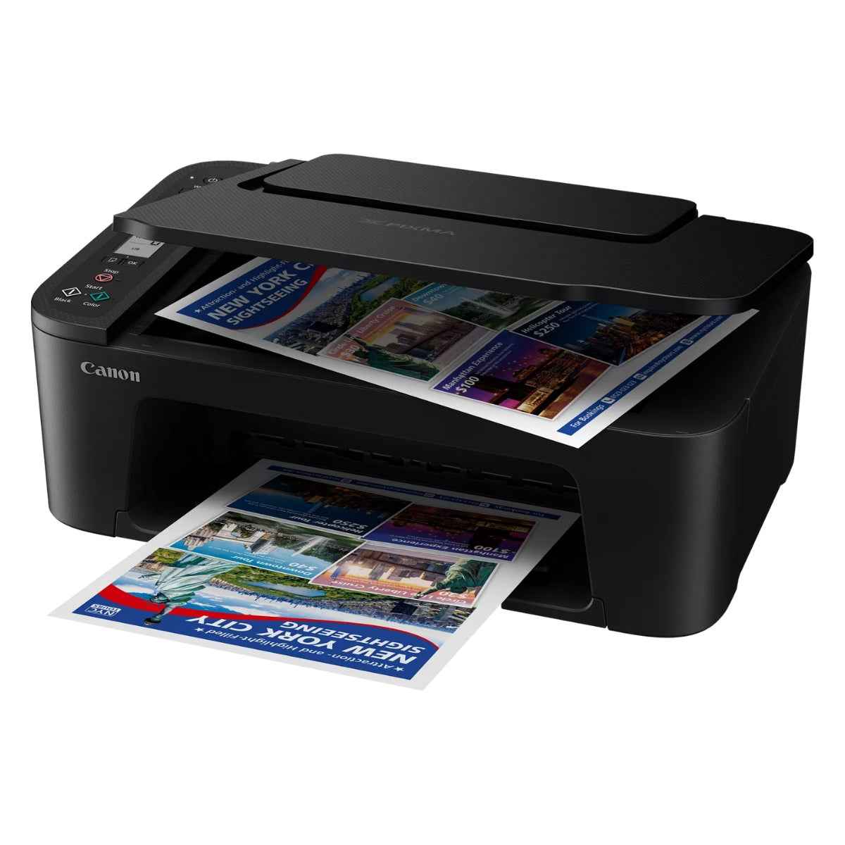 Canon Pixma TS3640 Inkjet Printers, 3.7cm LCD Segment Mono, 4800x1200 DPI, 7.7ipm Mono Print Speed, 4.0ipm Colour Print Speed, 60 Max Sheets, CIS Flatbed Photo & Document Scanner, Black