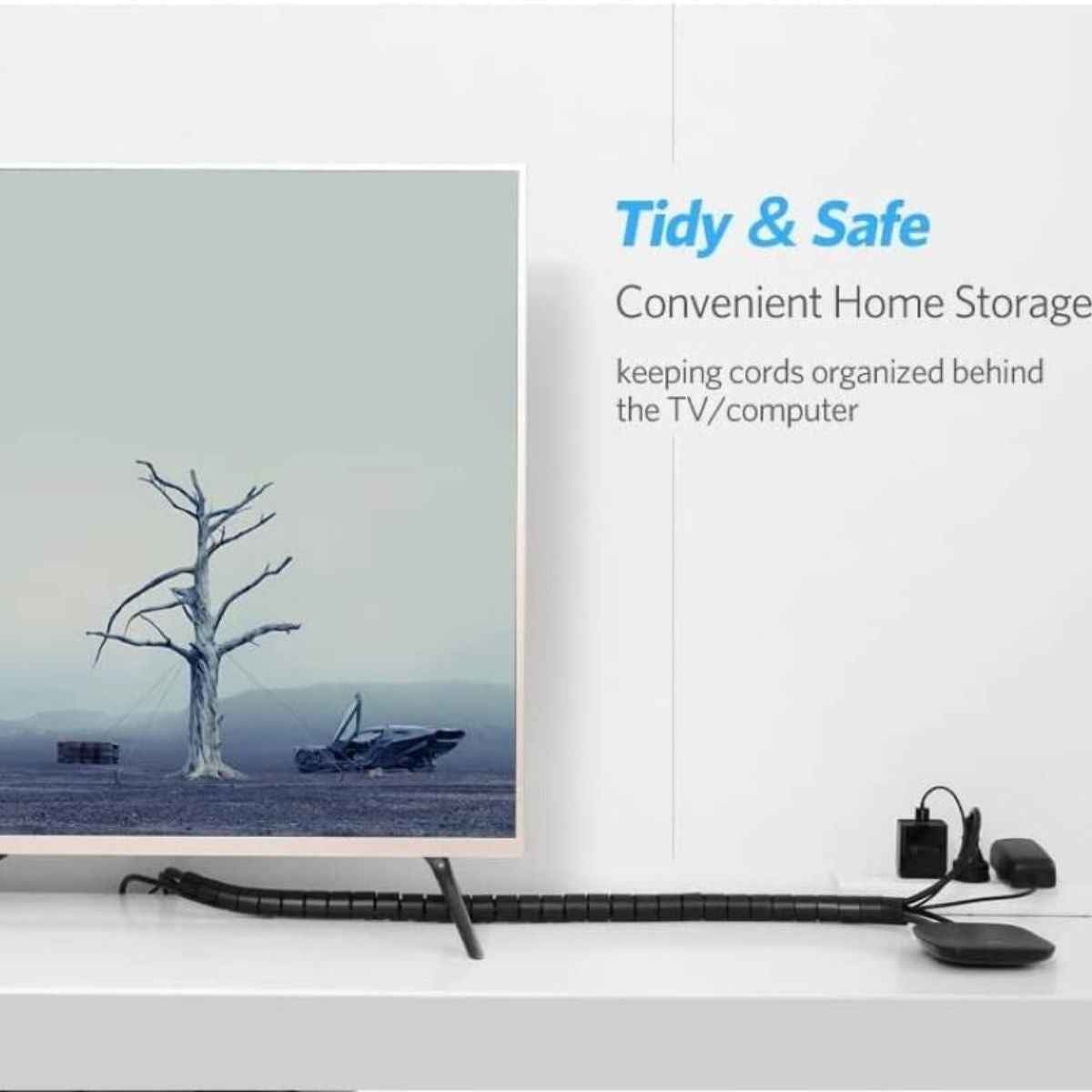 UGREEN Spiral Tube Cable Organizer 3 Meter | 25mm Diameter | Cable Management & Protection | Black | 30819