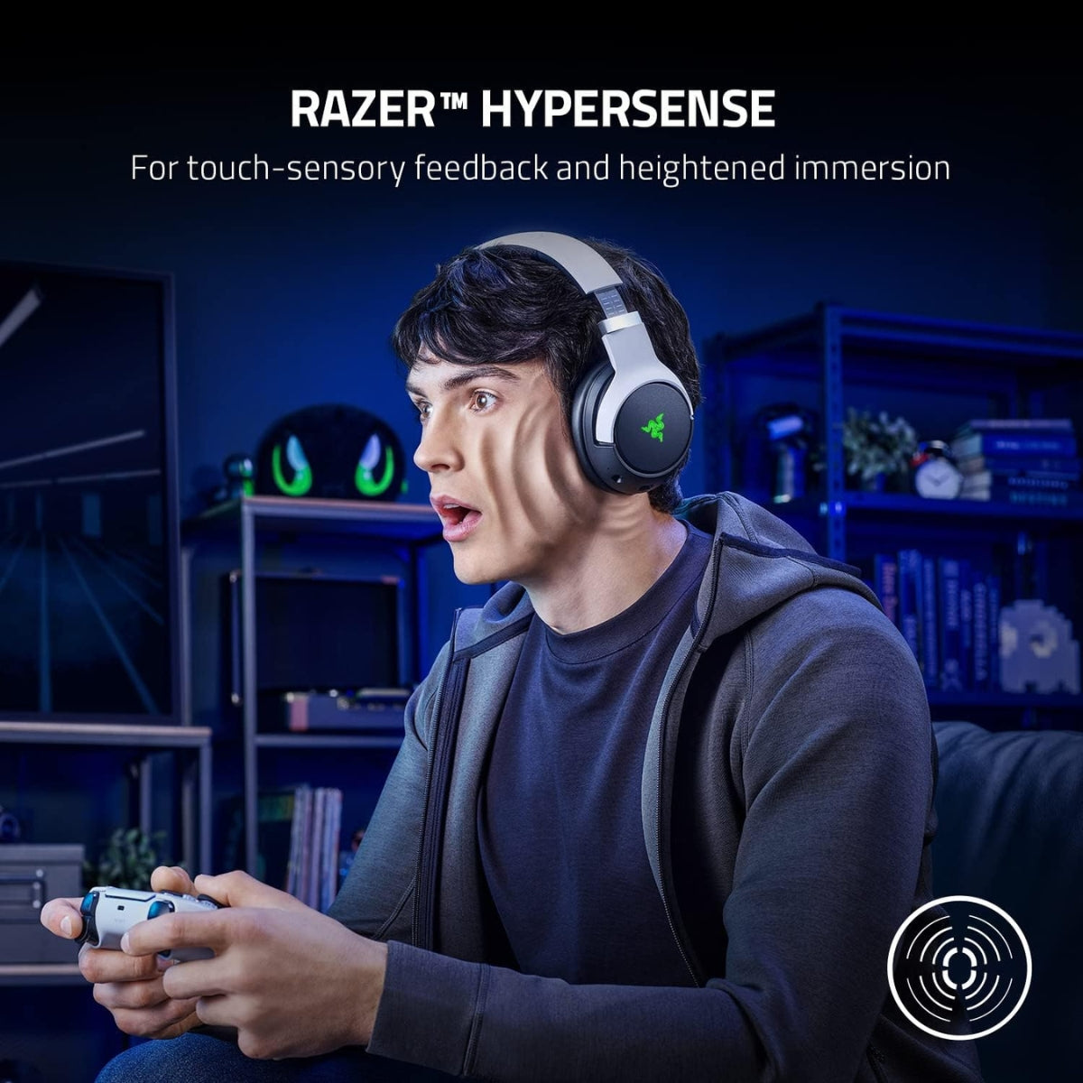 Razer Kaira Pro for PlayStation Dual Wireless Headset White/Black RZ04-04030100-R3M1, For PS5, With Haptics, 50mm Drivers Diameter, 20 Hz – 20 kHz Frequency Response, 108 dB Sensitivity,