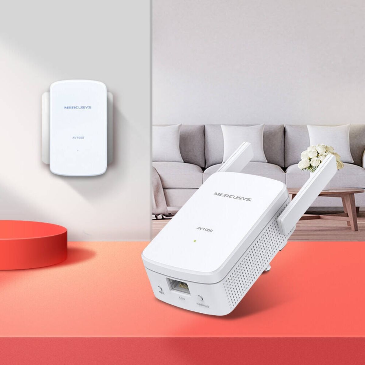 MERCUSYS MP510 KIT AV1000 Powerline Wi-Fi Kit | 1000 Mbps HomePlug AV2 | 300 Mbps Wi-Fi 4 | Gigabit Ethernet | Wi-Fi Clone | 128-Bit AES