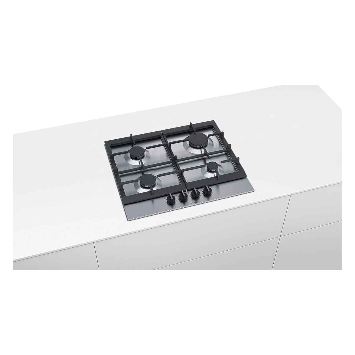Siemens iQ500 Built In Gas Hob EC6A5PB90M With Sabaf Burners, 60CM Width, German Engineering, StepFlame Technology, Cast Iron with Rubber Feet Pan Support, Stainless Steel