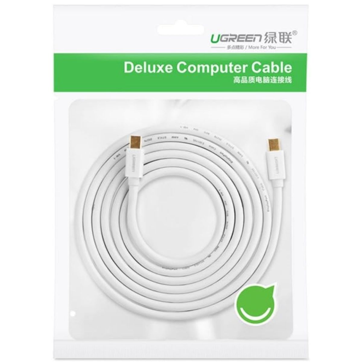 UGREEN Mini DisplayPort Male to Male Cable 2m | High-Speed Digital Audio & Video Cable | White
