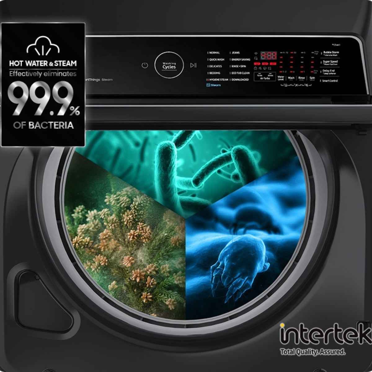 Samsung WA5000C / WA10CG5745BVGU 10kg Top-Load Washing Machine — Eco Bubble™, Digital Inverter Technology, Super Speed, Black Caviar Matt