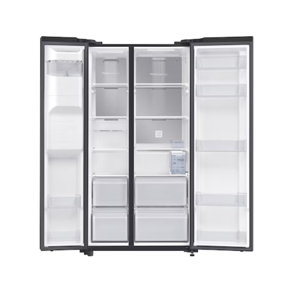 Samsung RS5000RC 660 Liters Side-by-Side Refrigerator RS64R5331B4/AE Black Color All Around Cooling with Digital Inverter Compressor, SpaceMax