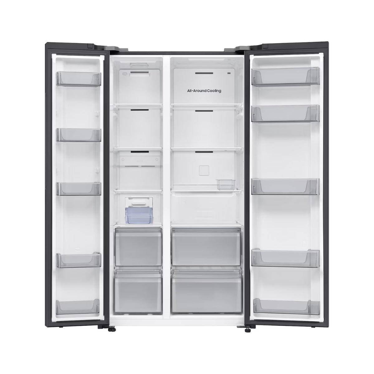 Samsung RS90F Basic 655 Liters Bespoke AI Side-by-Side Refrigerator RS70F65Q1FAE Black Doi Color with AI Energy Mode, Water Dispenser, Inox, Digital Inverter,
