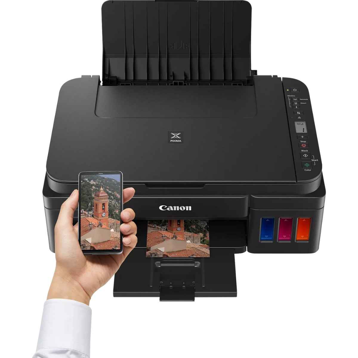 Canon PIXMA G3410 A compact Wi-Fi, refillable All-in-One with high yield inks for low-cost home or business printing from smart devices and the cloud- G3410