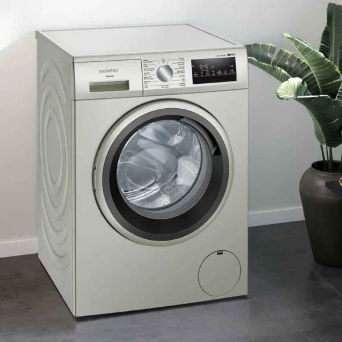 Siemens iQ300 8kg Front Load Fully Automatic Washing Machine WM14U28XGC, Capacity, iQ drive Motor, 1400 RPM Max Spin Speed, wave Drum, Speed Pack L, Silver Inox