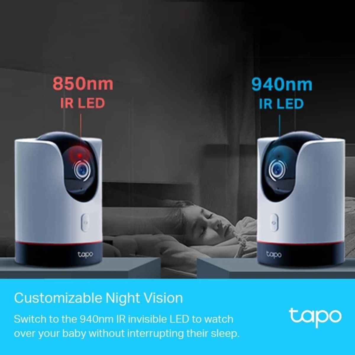 TP-Link Tapo C225 Indoor Pan & Tilt IP Security Camera, F1.6 Aperture, Physical Privacy Mode, Smart Motion Tracking, Starlight Sensor, 2-Way Audio, Built-In Mic & Speaker, White