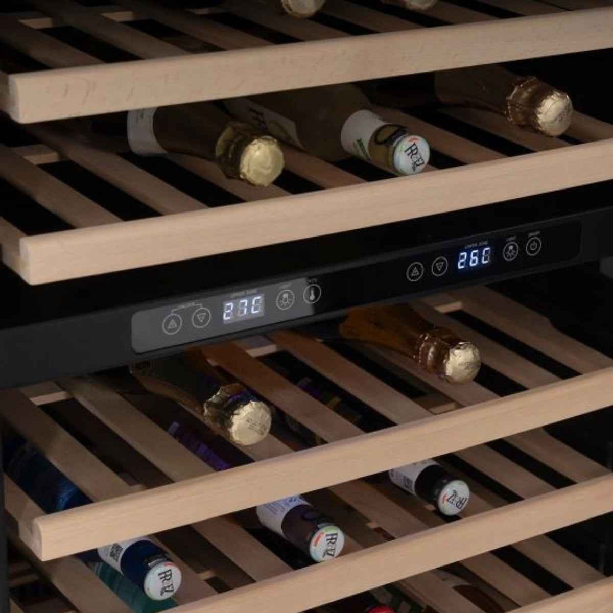 Terim Beverage Cooler TERBC76DZ – 76 Bottle Capacity / 225L, Dual-Temperature Zone, Black Finish Stylish, High-Capacity Beverage Storage for Homes, Bars & Lounges