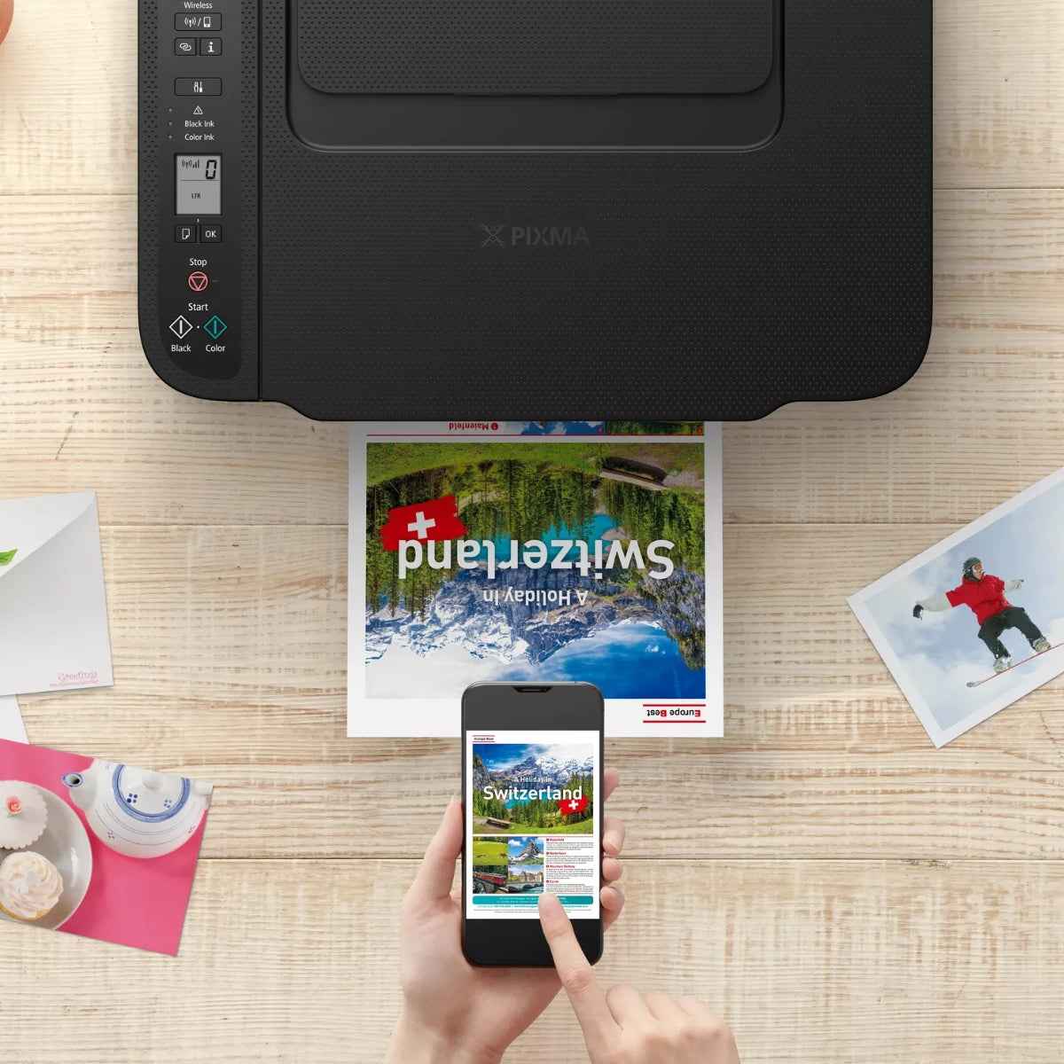 Canon Pixma TS3640 Inkjet Printers, 3.7cm LCD Segment Mono, 4800x1200 DPI, 7.7ipm Mono Print Speed, 4.0ipm Colour Print Speed, 60 Max Sheets, CIS Flatbed Photo & Document Scanner, Black