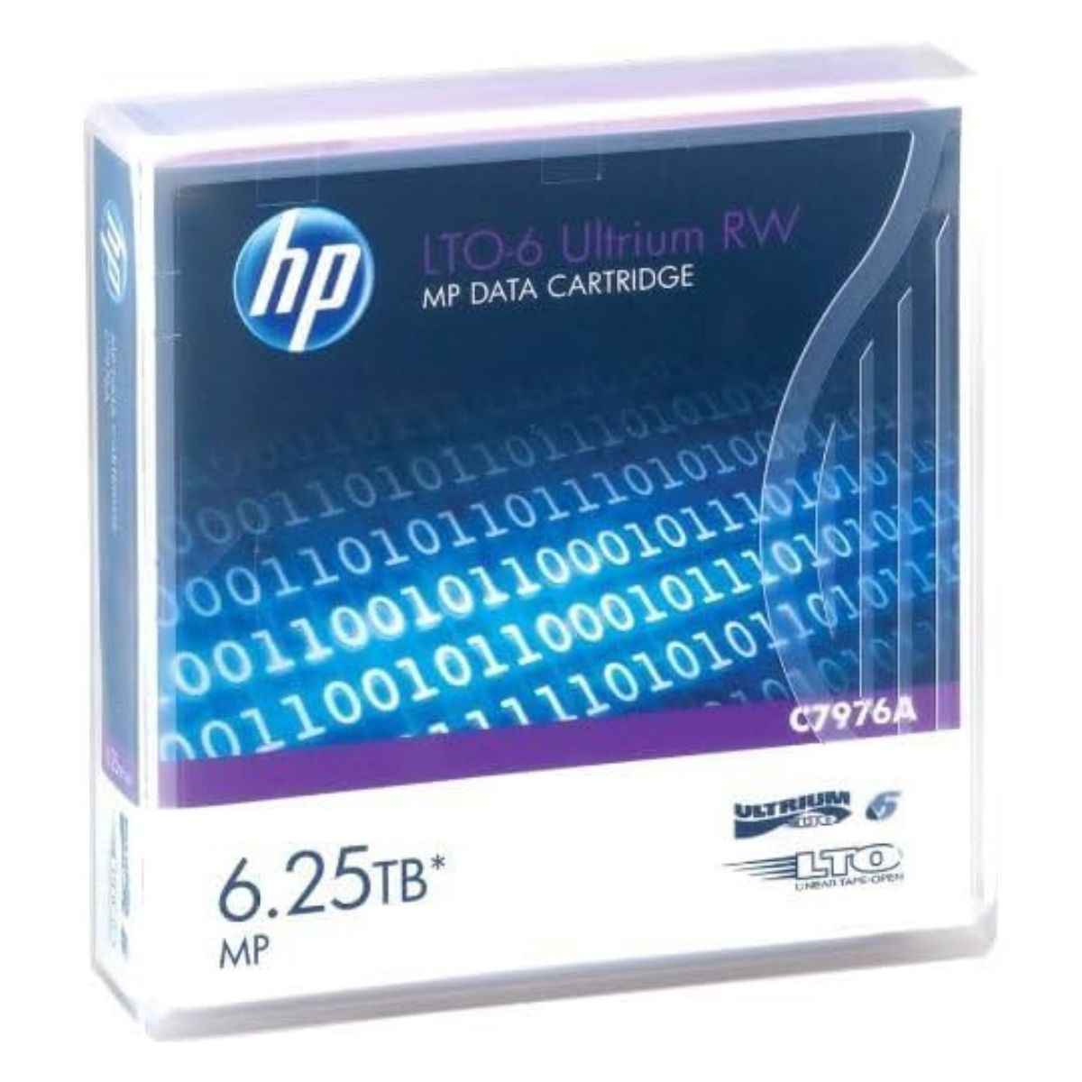 Hewlett Packard Enterprises 6.25TB LTO-6 Ultrium RW Data Cartridge, 400 MB/s Transfer Speed, AES 256-Bit Encryption, 30-Year Archival Life, Purple | C7976A