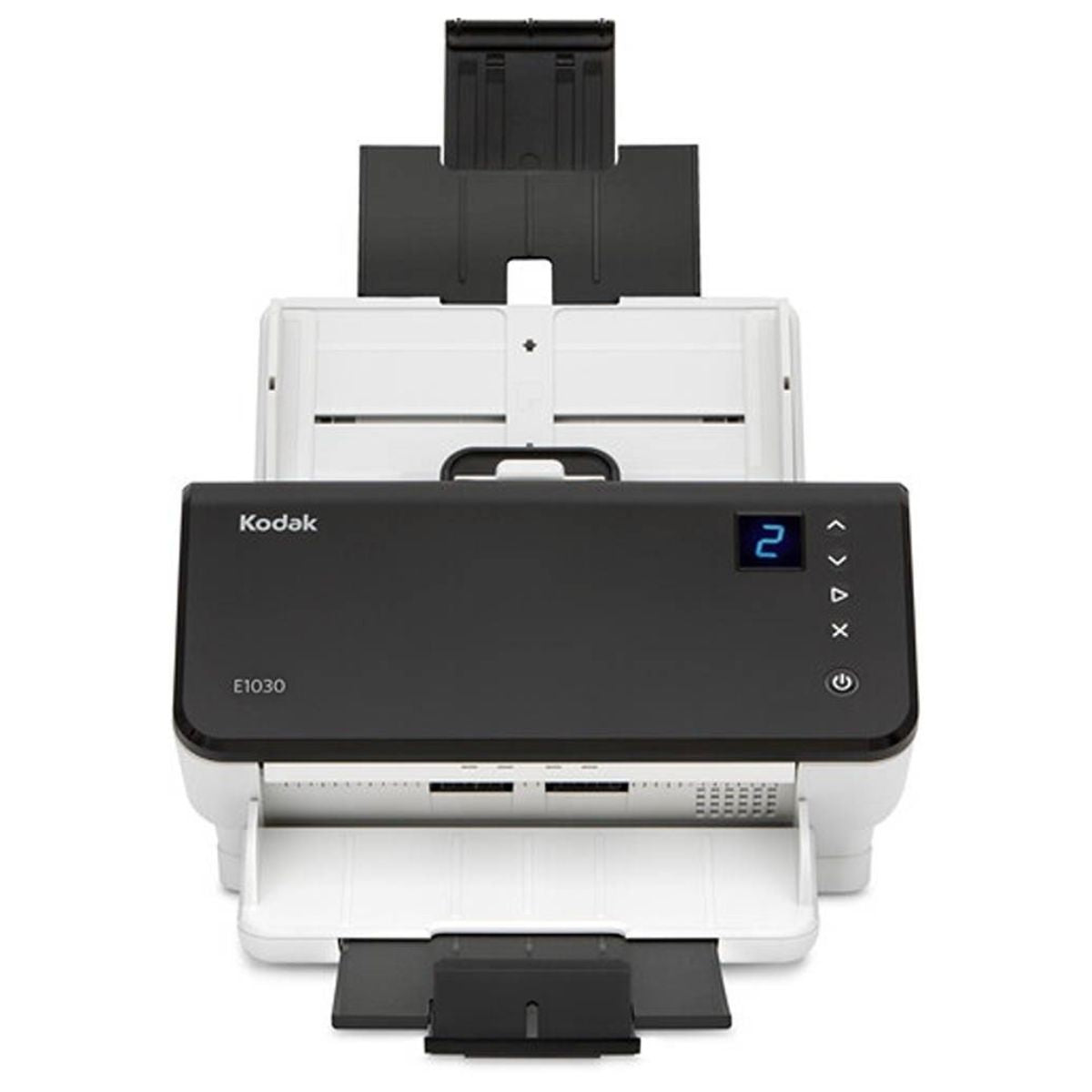 Kodak Alaris E1030 Scanner, 30 PPM Simplex & 60 IPM Duplex, 80-Page Document Feeder, 600 DPI Resolution, 24/8-Bit Color/Grayscale Depth, White/Black | 8011876