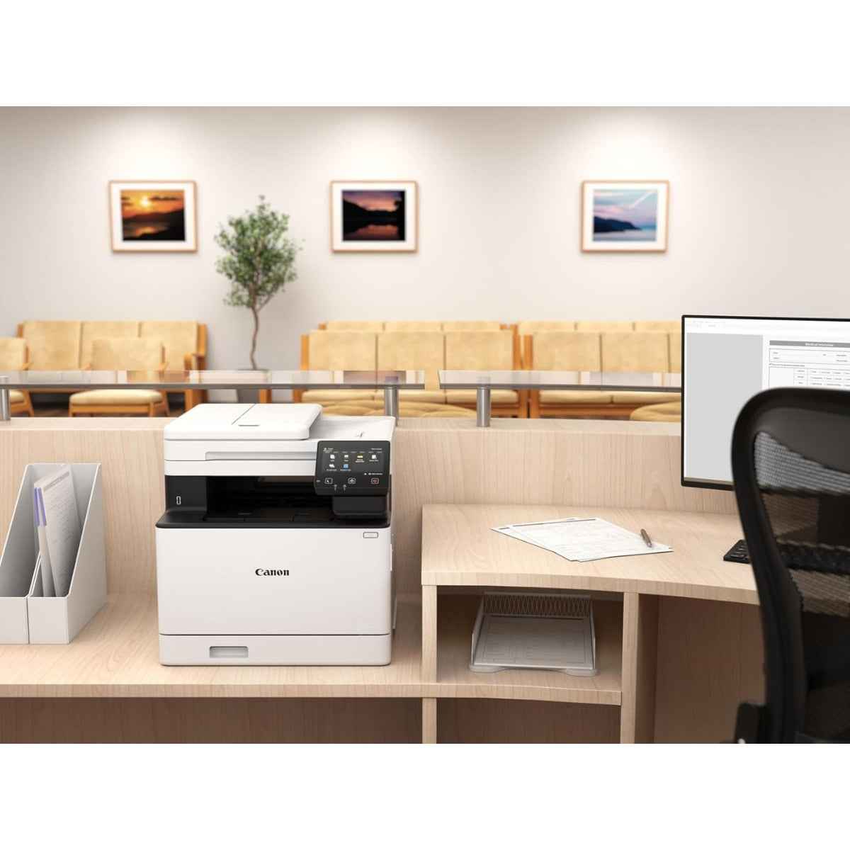 Canon i-SENSYS MF752Cdw Multifunction Colour Laser Printer – Print, Copy, Scan, 33 ppm, 1200 × 1200 dpi, 5” Touch LCD, 50-Sheet ADF, WiFi, White | 752cdw