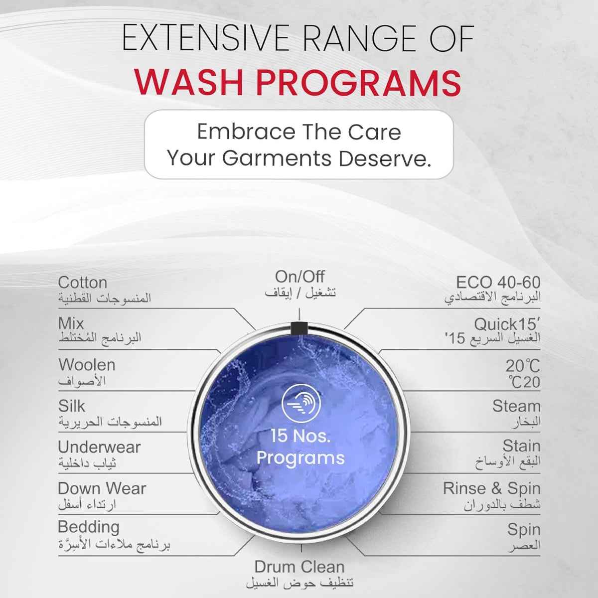 Nobel NWM760RH 6kg Front Load Washer White Color, 1000RPM, 15 Programs