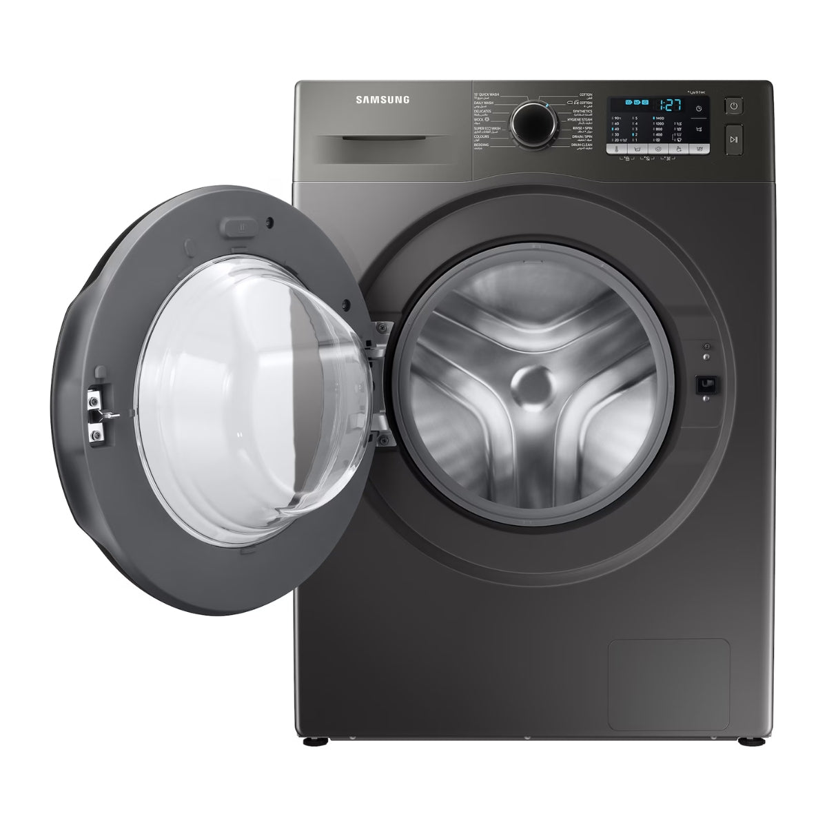 Samsung WW5000T 8 kg Front-Load Washing Machine WW80TA046AX/GU with Eco Bubble™, Hygiene Steam, 1400 rpm, Inox / Platinum Silver