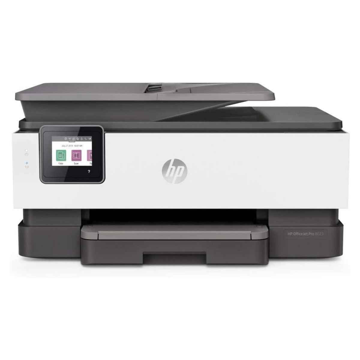 HP OfficeJet Pro 8023 All-in-One Printer, Print Copy Scan Fax, Wireless Connectivity, Automatic Duplex Printing, White | 1KR64B (Used Unit with Box)