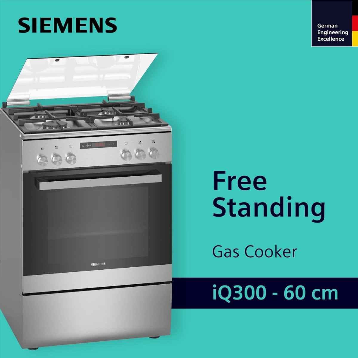 Siemens iQ300 Combination Mixed Cooker HX8P3AE50M 60X60 Cm 66L Usable Volume, Integrated Cleaning System, 6 Cooking Modes, Red LED Display with Knob Control Interface, Stainless Steel