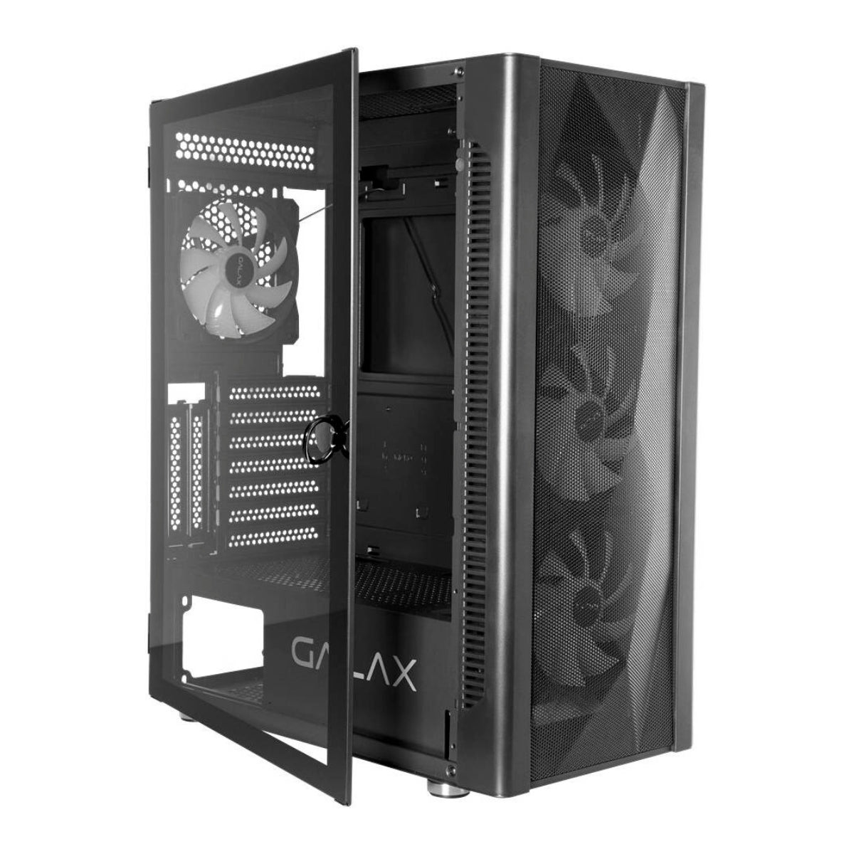 GALAX ALLSYNC Mid Tower ATX PC Case Tempered Glass Side Panel Remote Customization Peak Airflow Fits Up to 6*120mm Fans 360mm Radiators USB 3 0/2 0 HD Audio |Black