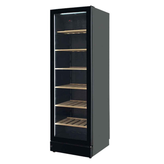 Vestfrost WFG 185, 197 Bottle Beverage/Wine Cooler, Upright Wine Cabinet, Black Glass Door, Wfg185Black