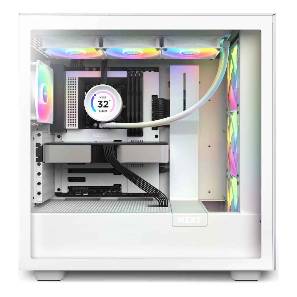 NZXT Kraken Elite 360 RGB (2023) AIO Liquid CPU Cooler, 360mm Radiator, 2.36" LCD Display, 3x 120mm RGB PWM Fans, 1800 RPM, 78.86 CFM Airflow, White | RL-KR36E-W1