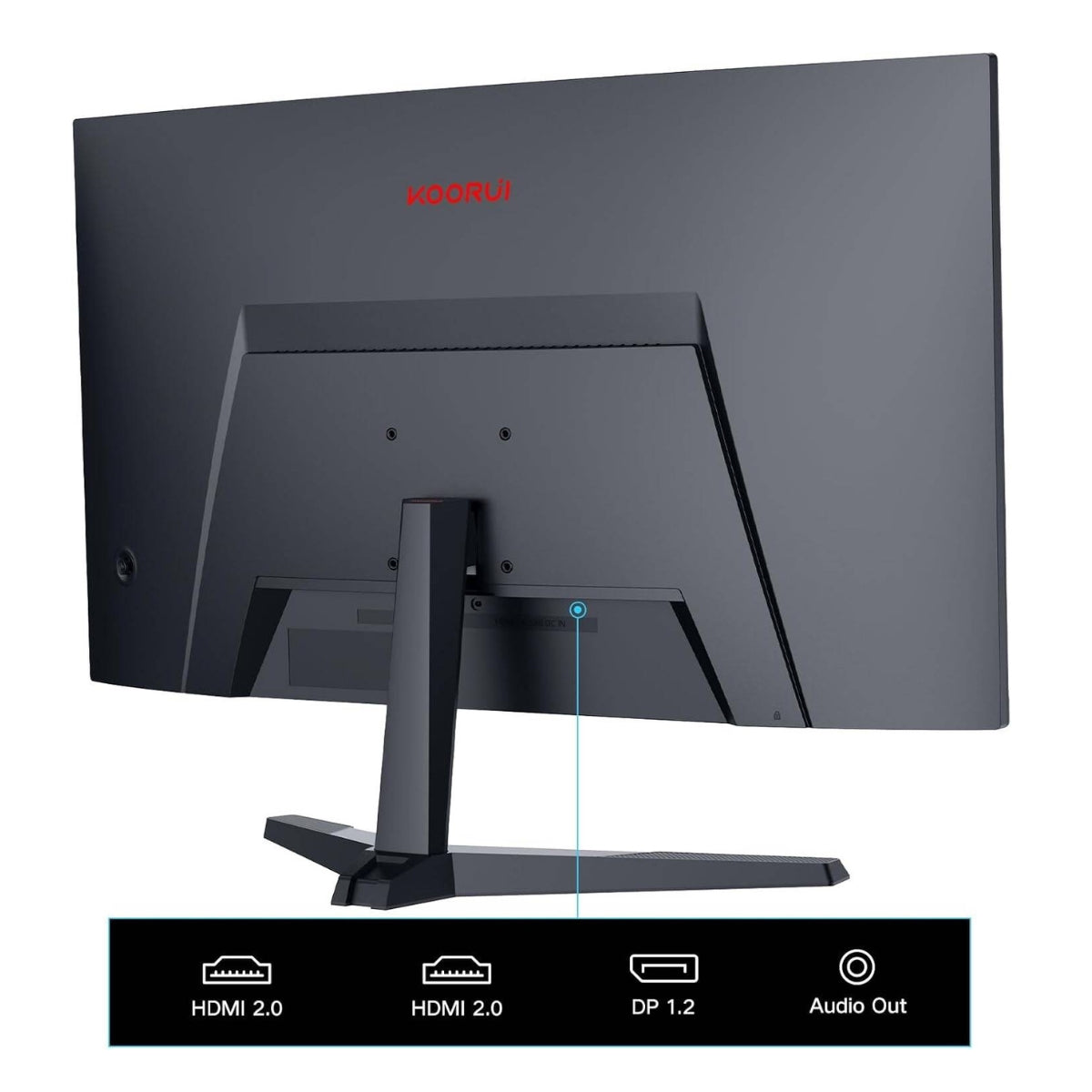 KOORUI 24E6CA Curved Gaming Monitor – 24" FHD VA Display, 165Hz Refresh Rate, 1ms Response Time, sRGB 99% Color