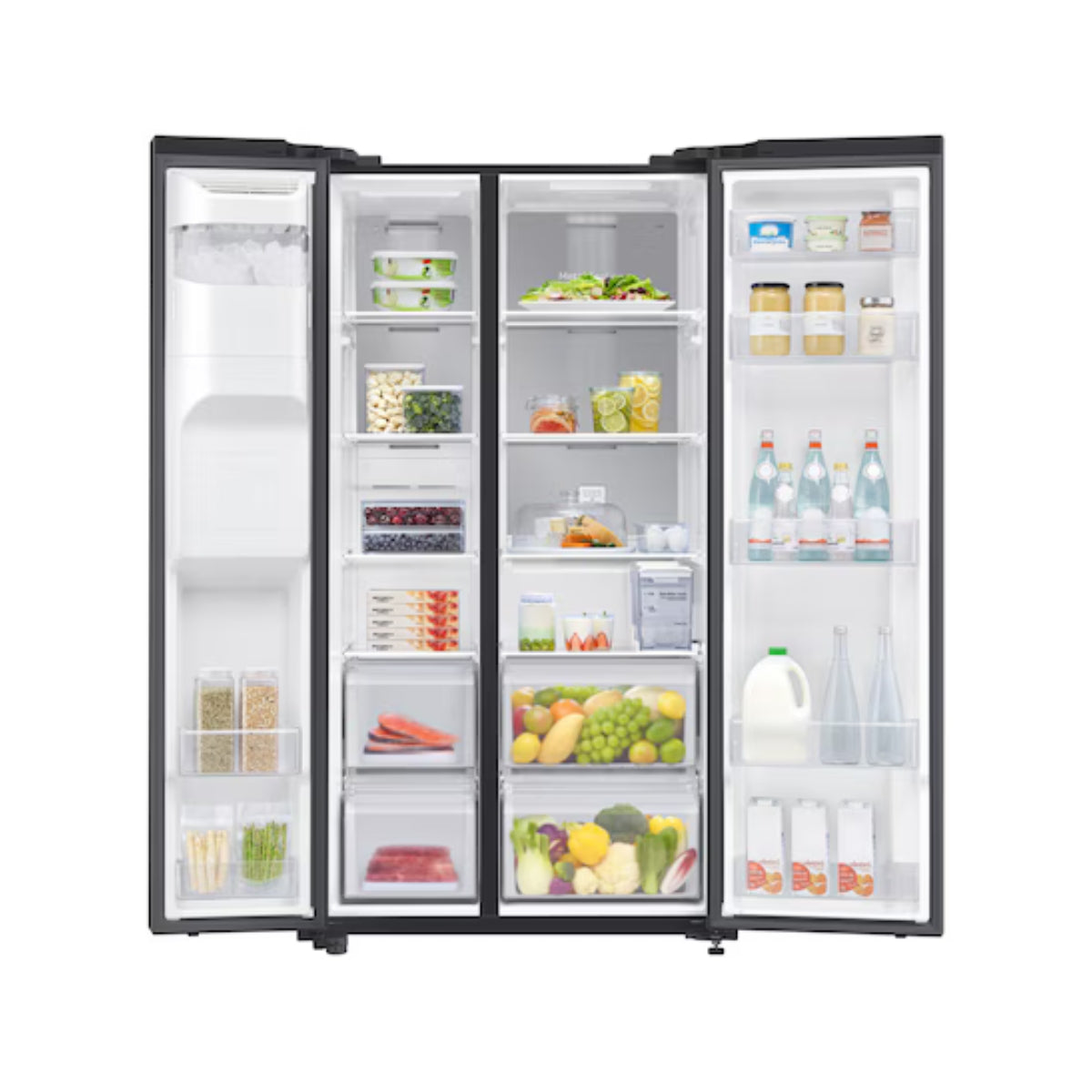 Samsung RS5000RC 660 Liters Side-by-Side Refrigerator RS64R5331B4/AE Black Color All Around Cooling with Digital Inverter Compressor, SpaceMax