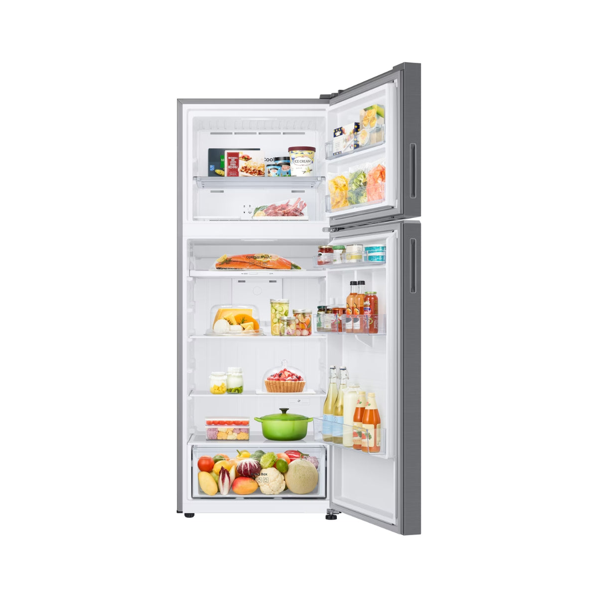 Samsung RT6300C 460 Liters Top Mount Freezer Refrigerators RT47CG6406S9AE Silver Color with Optimal Fresh+, SpaceMax