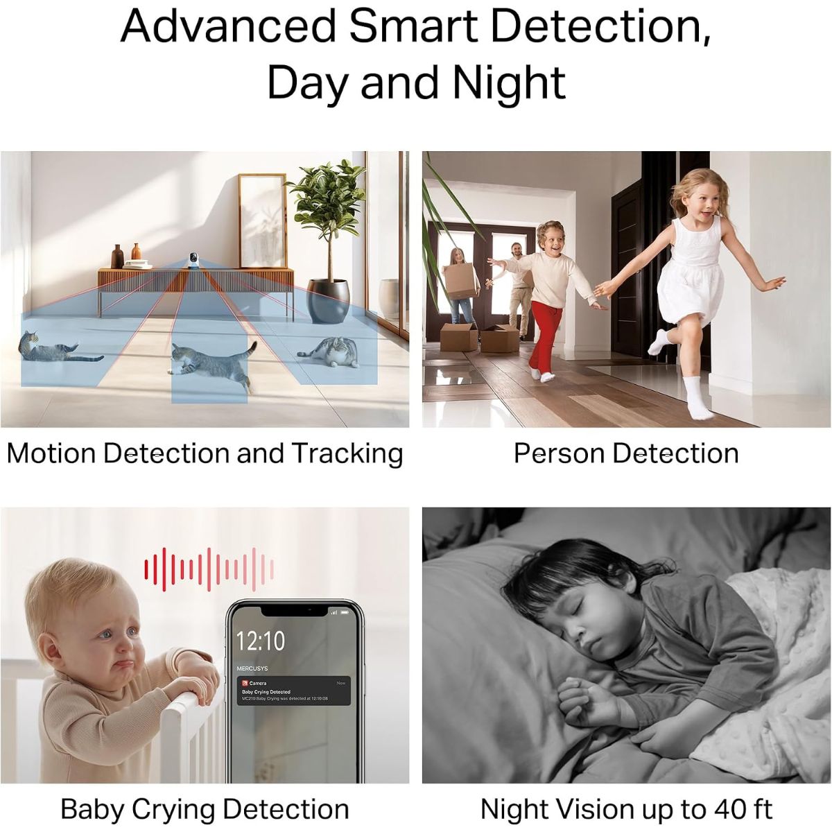 MERCUSYS MC210 2K QHD Indoor Pan/Tilt Wi-Fi Camera | 3MP 360° View | Baby Crying Detection | Person Detection | Motion Tracking | Two-Way Audio | 512GB microSD