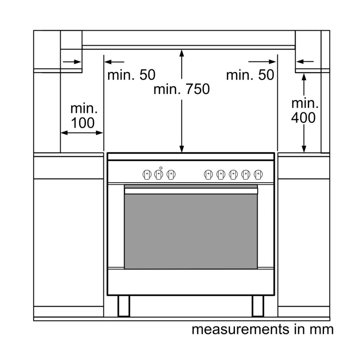 Siemens iQ100 Free-Standing Gas Range Cooker HG73G6357M With Sabaf Burners – 90 × 60 cm, Stainless-Steel Finish