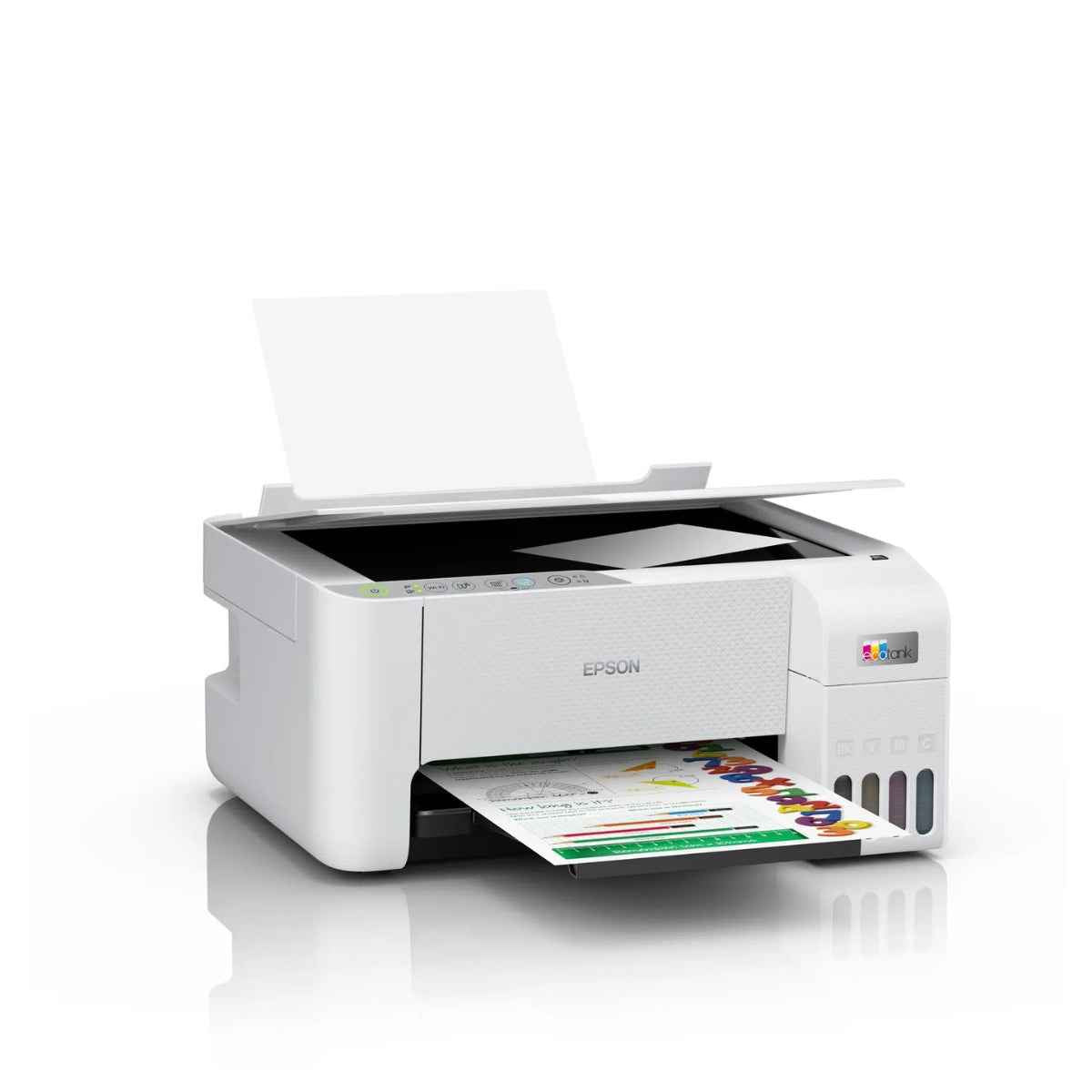 Epson EcoTank L3256 A4 Wi-Fi AIO Ink Tank Printer, Borderless Printing Up to 4R, Spill Free Error Free Refilling, 5760x1440 dpi Res, 33.0ppm/15.0ppm Print Speed, White | C11CJ67421