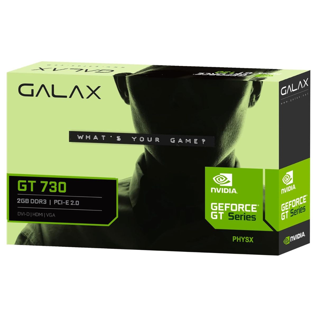 GALAX GeForce GT 730 Graphics Card, 4GB DDR3 128-bit Memory, 700 MHz Base Clock, 667MHz Memory Clock, 384 CUDA Cores, PCI-E 2.0 x8, DVI-I x1,HDMI x1,VGA x1 | 73GQF8HX00HD