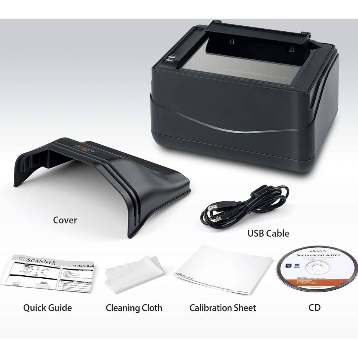 Plustek SecureScan X Mini Passport Reader MRTD Scanner with CMOS Sensor, 1 Second Scan Speed, USB Powered, Supports IDs and Passports, USB 2.0, Black | SecureScan-X-Mini