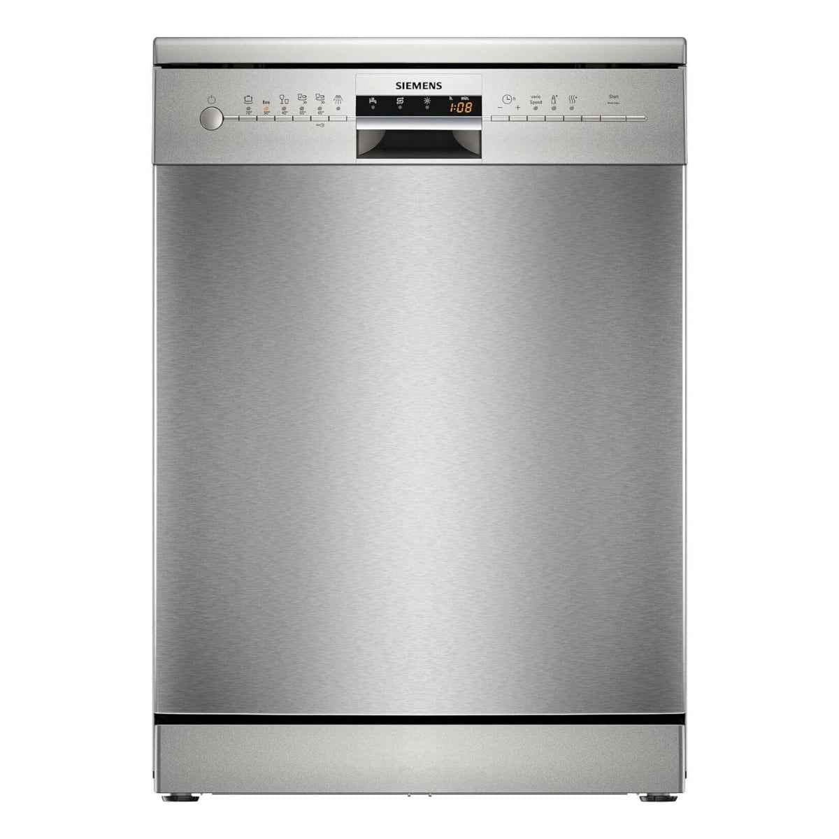 Siemens iQ100 Free-Standing Dishwasher SN216I00AM, Vario Speed, Rack Matic, Hygiene Plus Motion, Inherent Heat Drying System, Brushed Steel Anti-Fingerprint