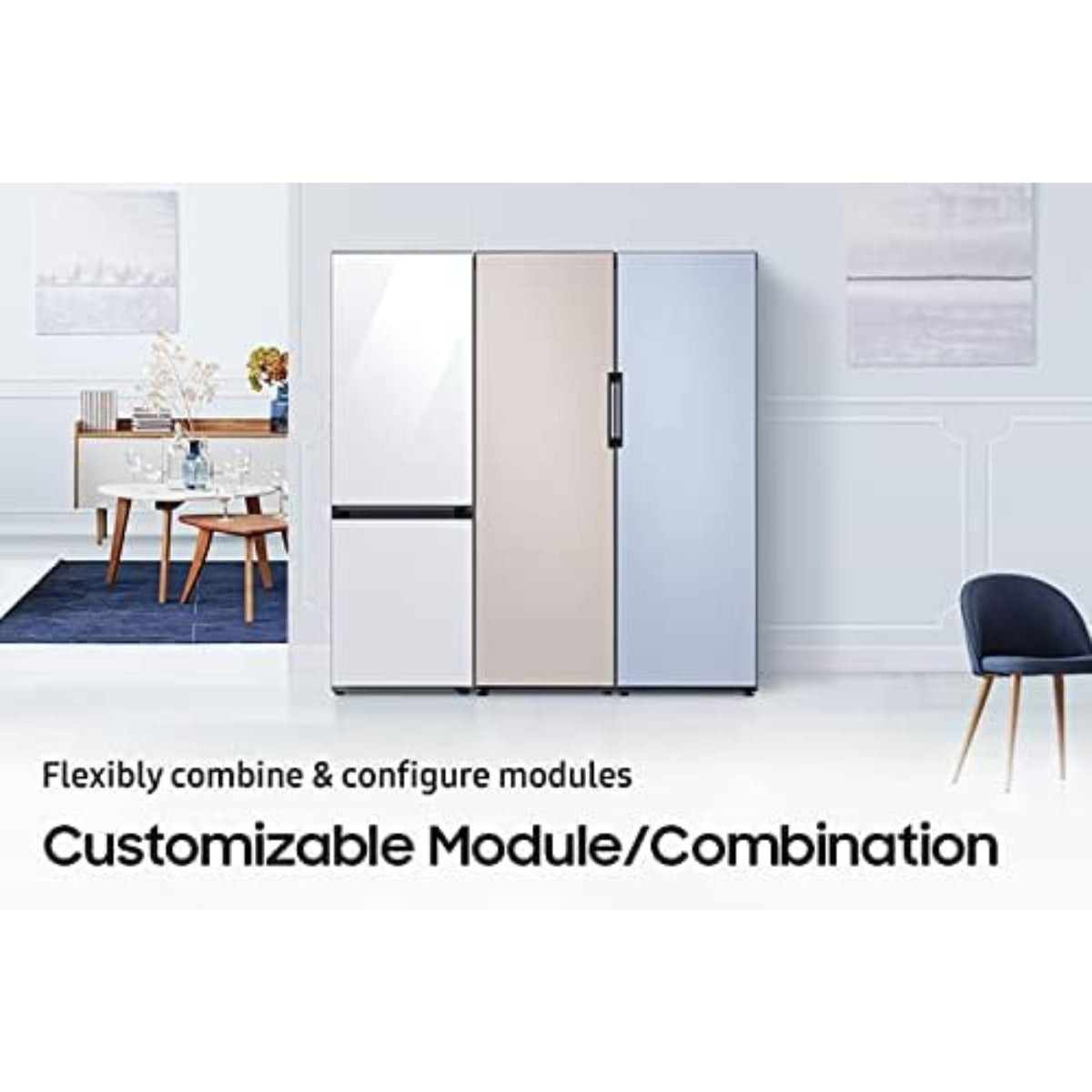 Samsung 315 Liters Bespoke One Door Freezer RZ32T7405AP/AE Customizable Color Panels, All Around Cooling on Digital Inverter Compressor