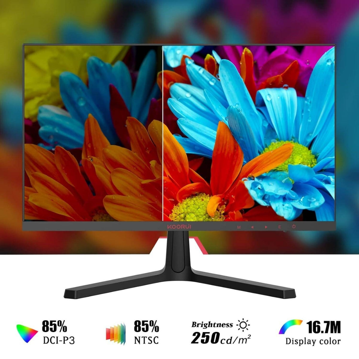 Koorui 24E4 Gaming Monitor – 24" FHD VA Display, 165Hz Refresh Rate, 1ms (MPRT), AdaptiveSync, 85% DCI-P3 Color Gamut